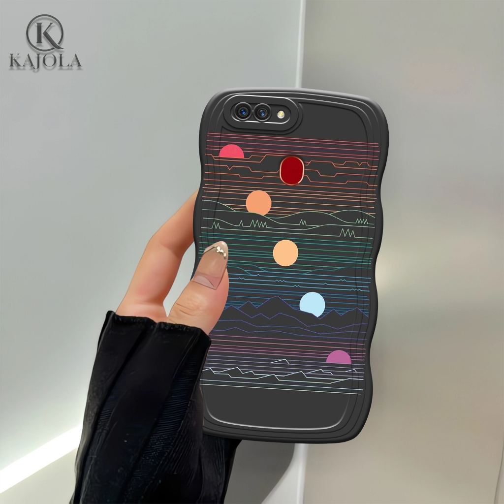 Case Gelombang Oppo A5S / A12 / A11K / A7 / F9 Motif Aesthetic Bahan Softcase silicon Lentur - Skin 