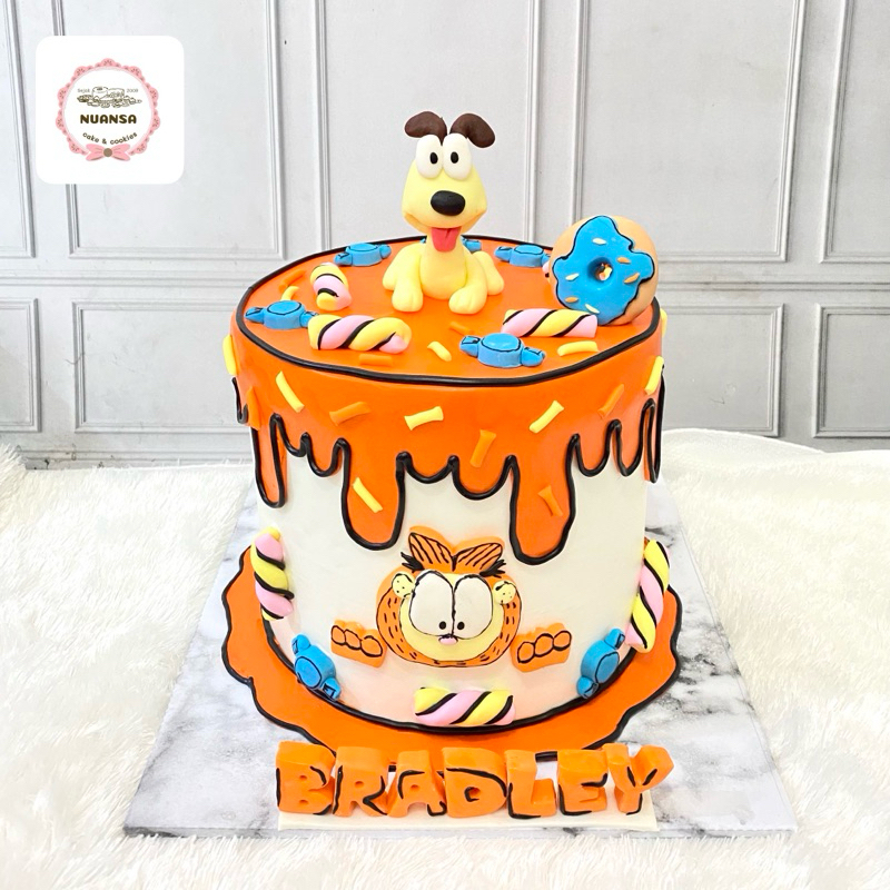 

custom kue ulang tahun tema garfield