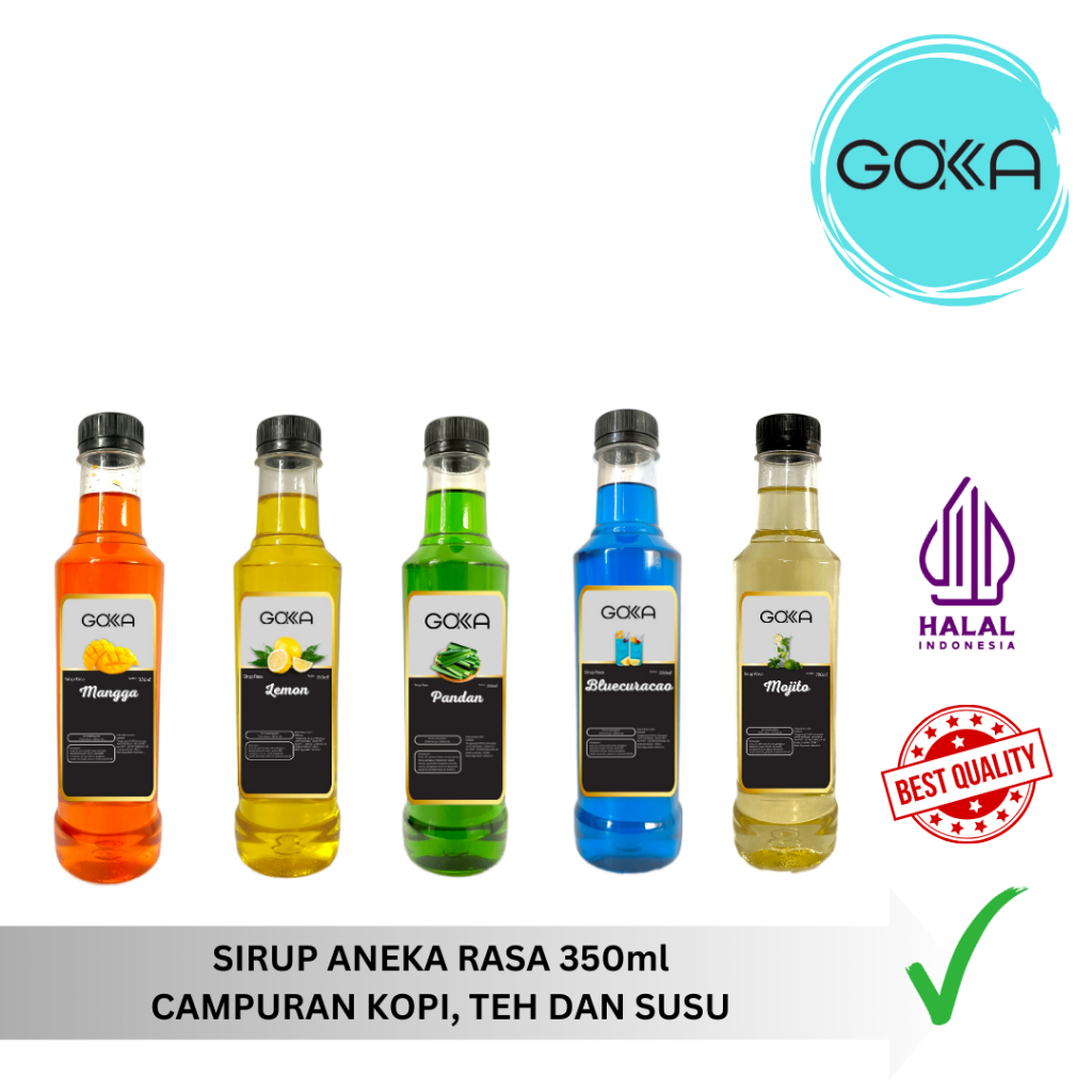 

GOKKA Sirup Aneka Rasa Cocok Untuk Campuran Teh, Kopi dan Susu 350ml Syrup Minuman