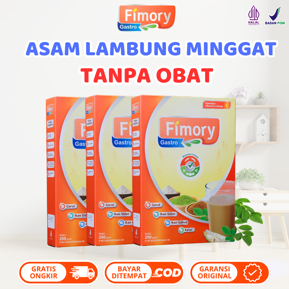 

Paket 3 Box Fimory Gastro - Minuman Sehat Untuk Mengatasi Asam Lambung | 250 gram