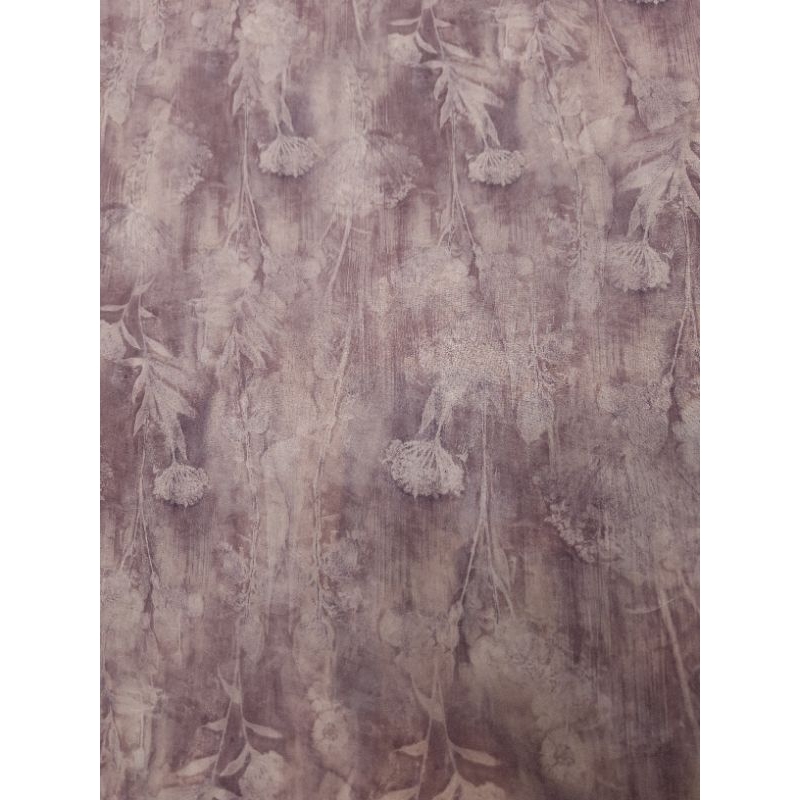 Kain Chiffon Print Meteran Sifon Silk Premium Motif Akar Daun