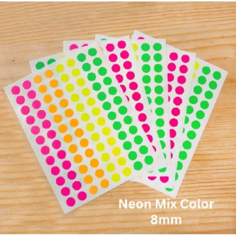 

Stiker Dot Warna Neon mix / Stiker anak montessori
