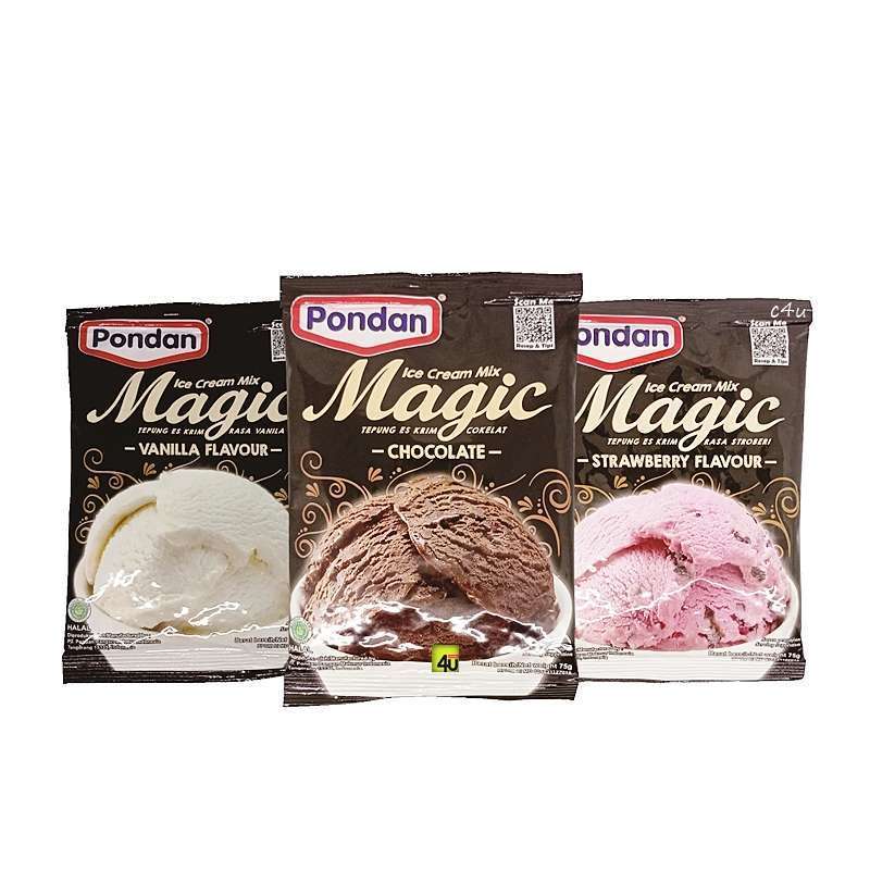 

Ice Cream Premix Pondan 75gr Saset Varian Rasa