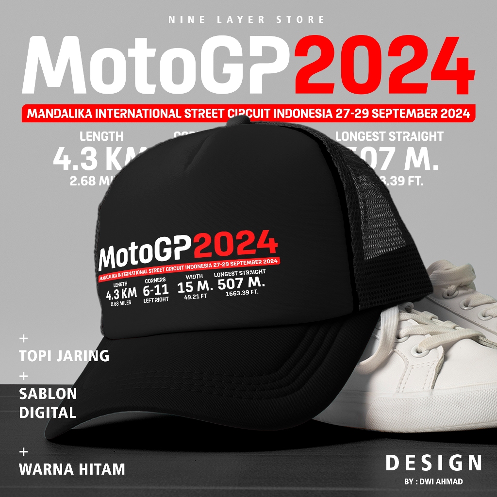 Topi jaring Motogp Mandalika 2024