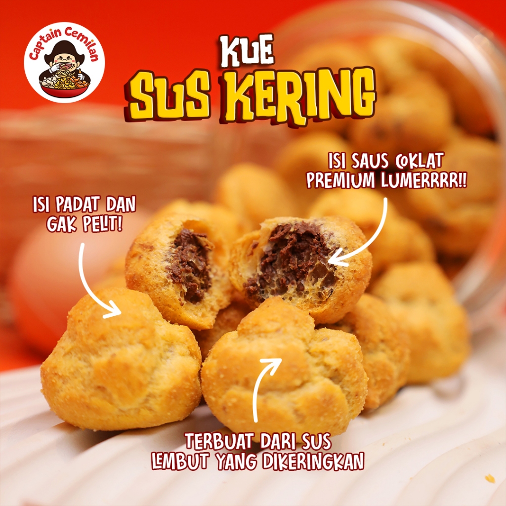 

wiw 250Gram Soes Coklat cemilan manis Captain Cemilan snack kiloan makanan ringan cemilan soes
