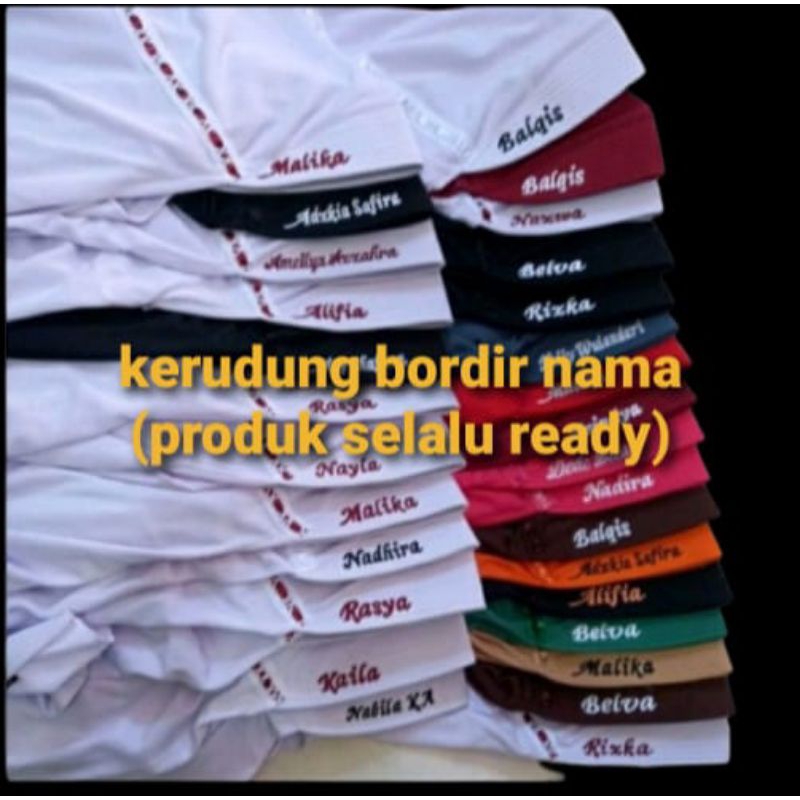 Kerudung sekolah anak tk sd dan smp serut free BORDIR NAMA perempuan hijab/Hijab perempuan sekolah T