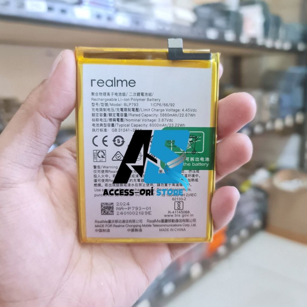 Batre Baterai BLP793 Original HP Realme C12 RMX2189 Batrei Battery Tanam Rilmi