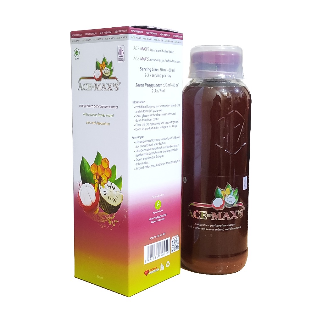 

MAR Ace Max Ace Maxs Acemax Acemaxs Acemax's Asli Orinal 100% Jus Sari Kulit Buah Manggis + Daun