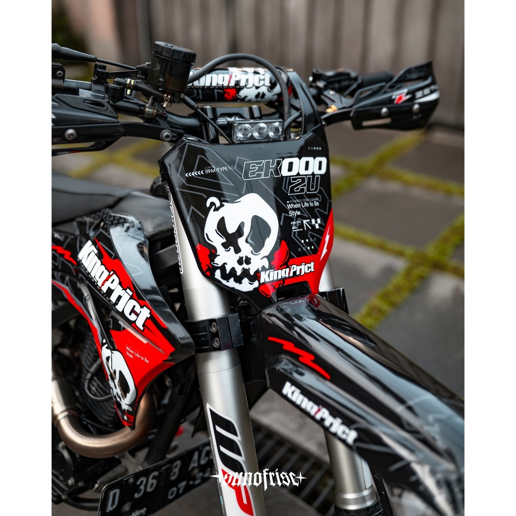 DECAL STIKER KLX GORDON MERAH HITAM FULL BODY BEBAS CUSTOM DESIGN