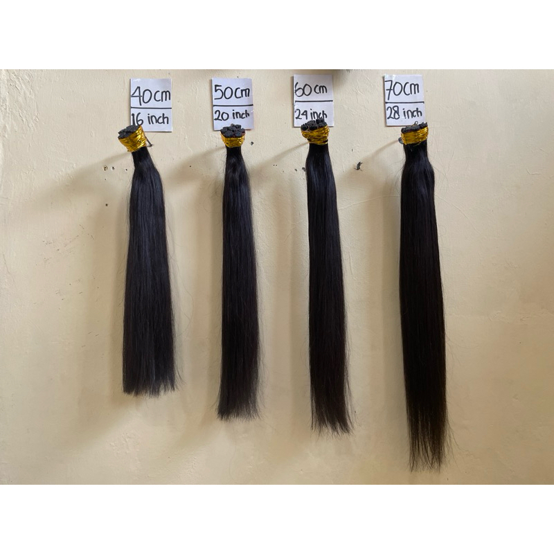 RAMBUT SAMBUNG HAIR EXTENSION ASLI MANUSIA PREMIUM 40cm