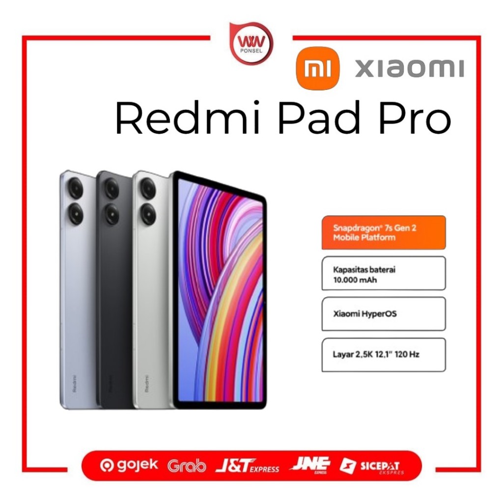 Tablet Xiaomi Redmi Pad Pro Ram 8GB Internal 256GB Garansi Resmi