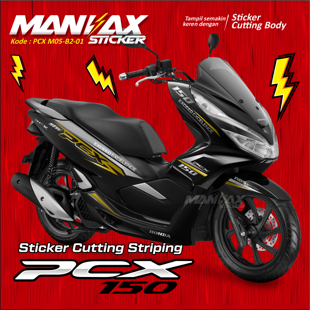 Sticker PCX Striping PCX Sticker Cutting PCX 150 GOLD SILVER - Cutting Stiker Honda PCX 150 - Stiker