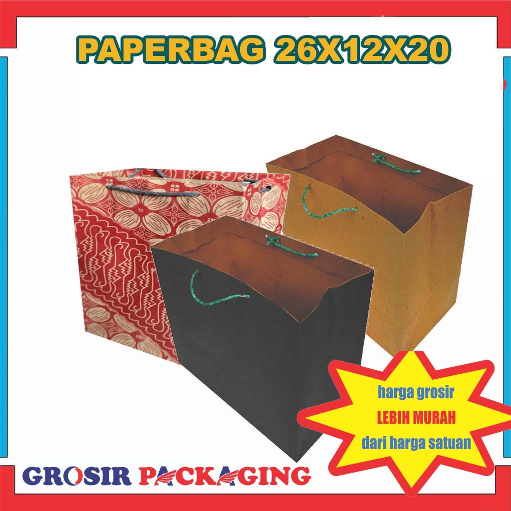 

(PAKET 20 LUSIN) Paperbag 26x12x20 Cm/ Tas Kado/ Tas Souvenir