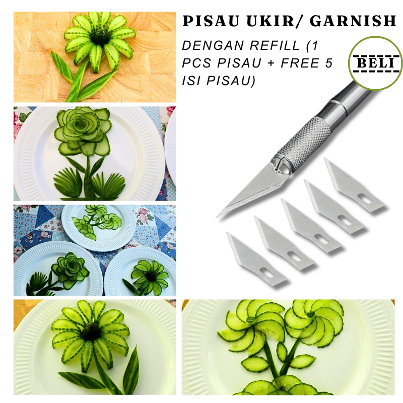 

Pisau Ukir Buah dan Sayur ISI 5 PCS Stainless Steel /Pisau Bonsai Sayat Ukir Pen Cutter