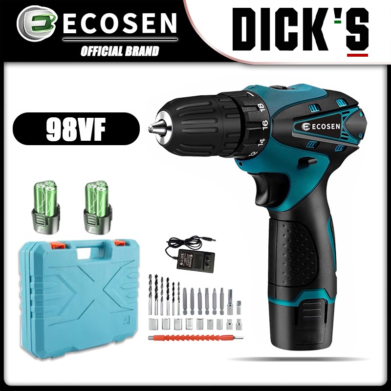 DICKS Mesin Bor Baterai Tangan 98V Bor Listrik Bor cas Bor mini Bor portable Bor Portable Obeng list