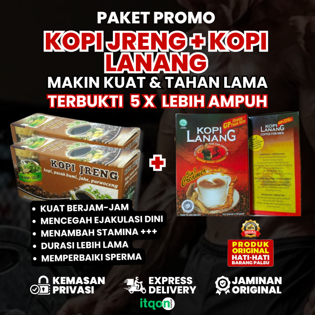 

PROMO PAKET KOPI JRENG & KOPI LANANG - Menjaga Kebugaran Tubuh Selama Bertempur Meningkatkan GairaH