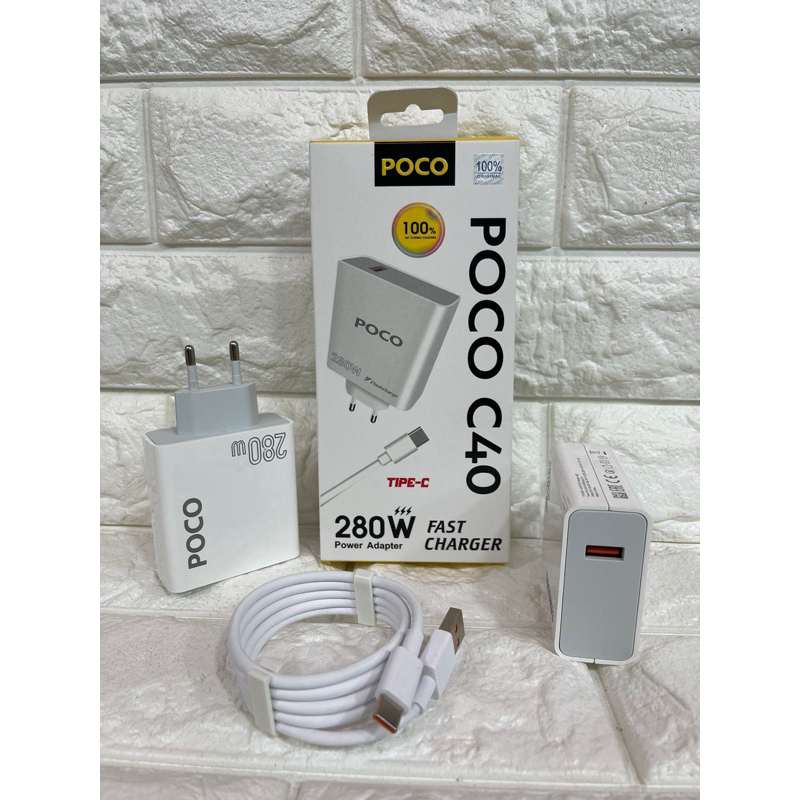 Charger Ori 100 Poco C40 Fast Charging 280W Casan Original