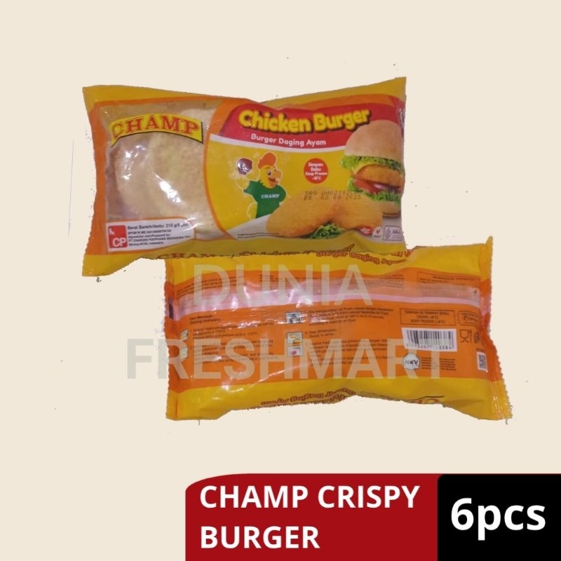 

champ crispy burger isi 6 pcs BURGER DAGING AYAM