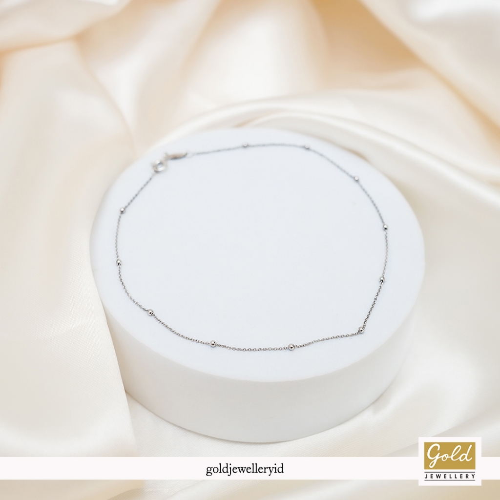 Gelang kaki emas putih 750 17k - PGL13082400 - model jedar