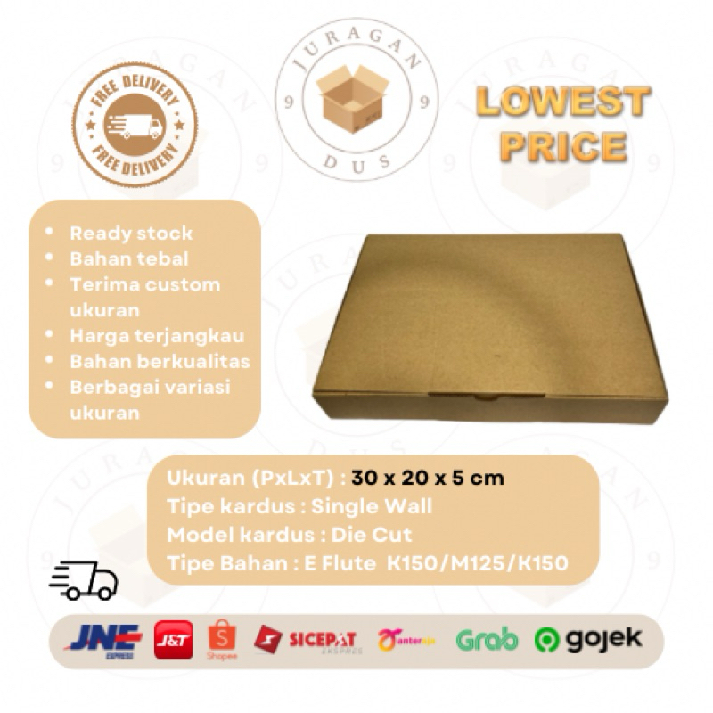 

Kardus Uk 30 x 20 x 5 CM Die Cut