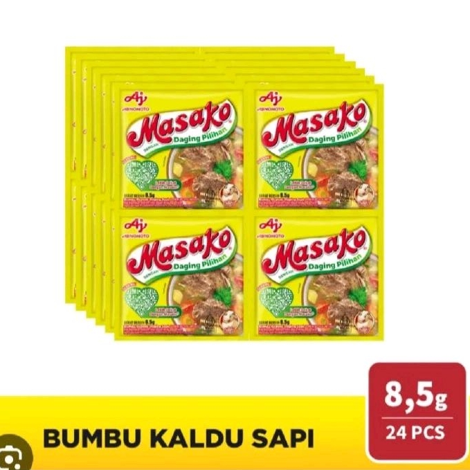 

MASAKO Bumbu Penyedap Kaldu Rasa Ayam/Sapi 24Sachet