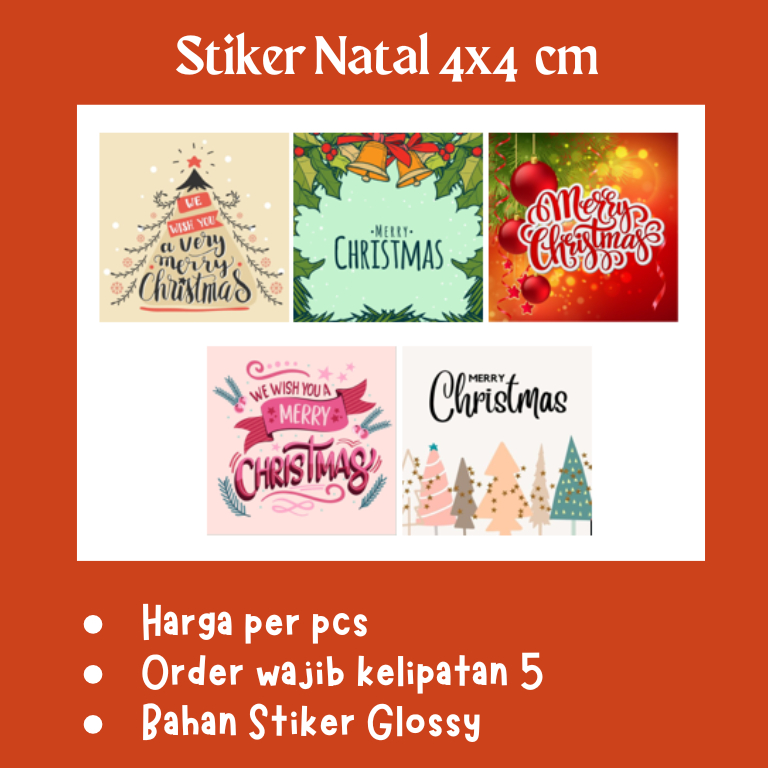 

Stiker Natal 4x4cm Glossy