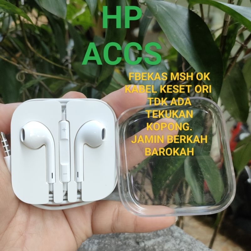 Headset iPhone Colokan Jack 3.5Mm Original bekas copotan Masih mulus ORI bawaan 5s 6 7 8 dll Asli