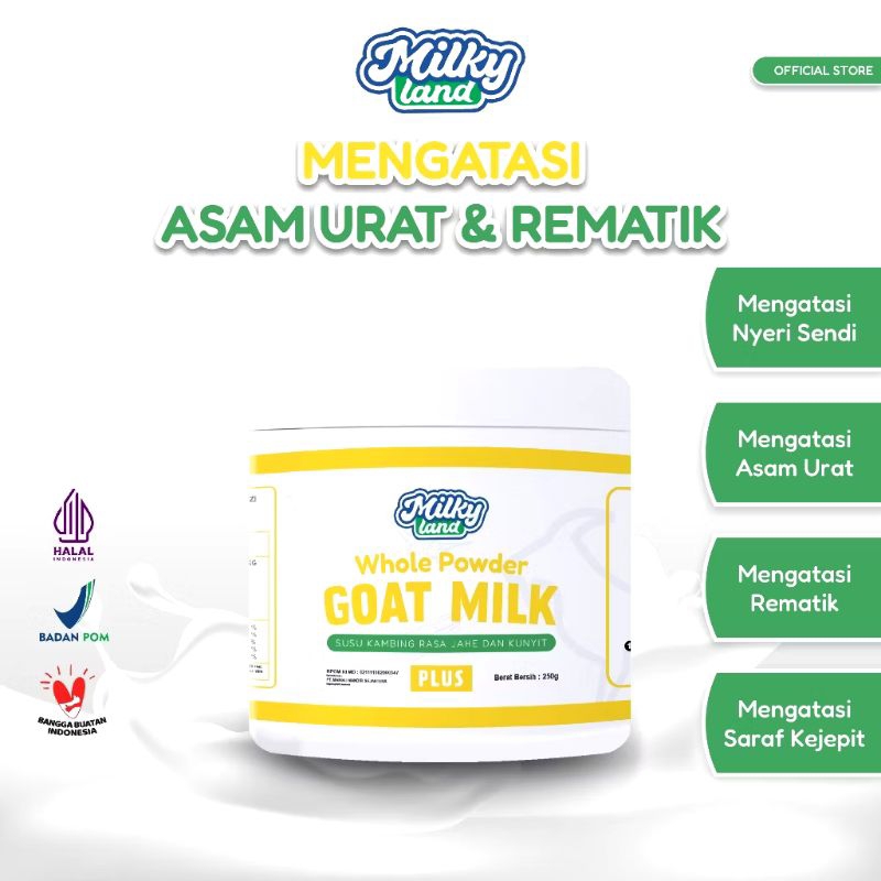 

Susu Kambing Etawa Jahe Kunyit MilkyLand 250g Asam Urat Nyeri Sendi Rematik