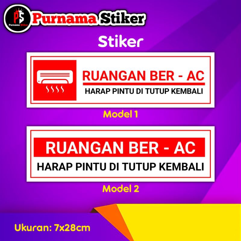 

stiker perhatian Ruangan ber ac