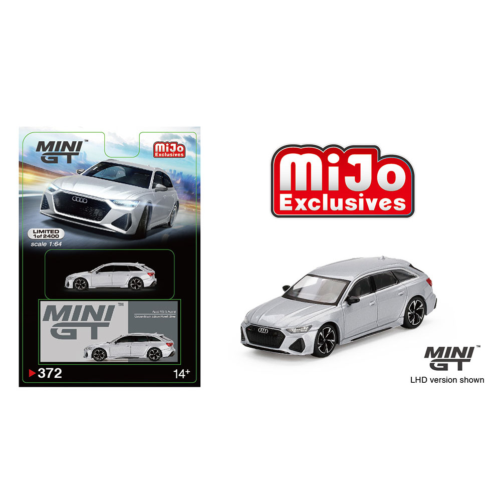 MGT00372-MJ - MiniGT 1/64 Audi RS 6 Avant Carbon Black Ed.Florett Silv