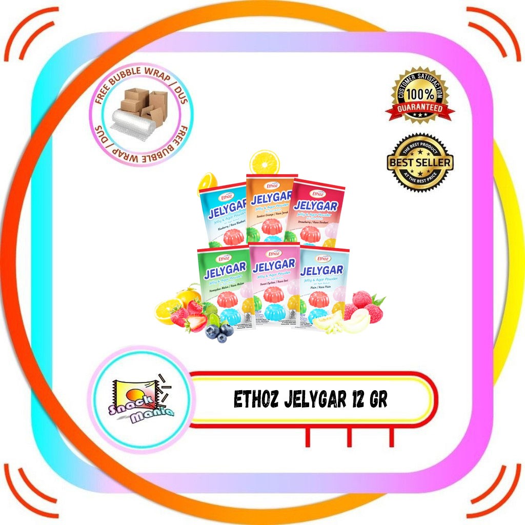 

Ethoz Jelygar Jelly Agar Powder Jellygar Blueberry | Orange | Melon | Lychee | Strawberry 12 gr