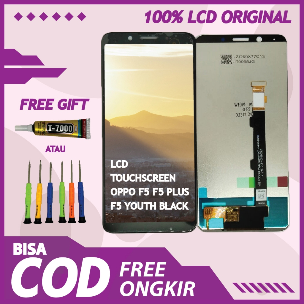 【ORIGINAL 100%】LCD TOUCHSCREEN OPPO F5/ F5 PLUS/ F5 YOUTH BLACK FULLSET TOUCHSCREEN / ORIGINAL100%
