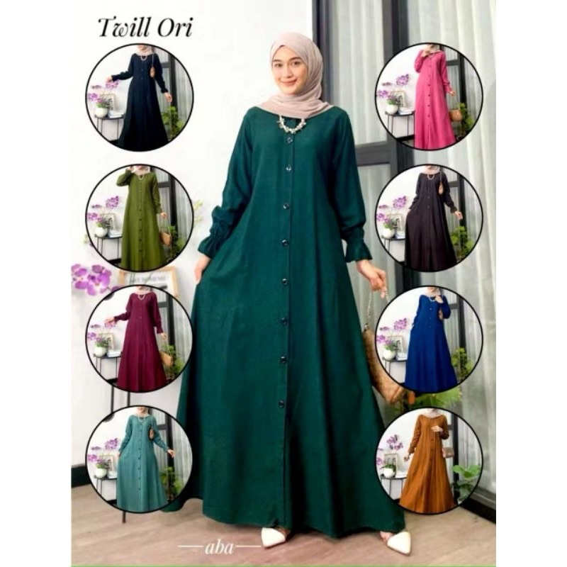 CUCI GUDANG GAMIS WANITA POLOS FULL KANCING MATT TWILL ORI PREMIUM BEST SELLER TWILL ORI PEKALONGAN
