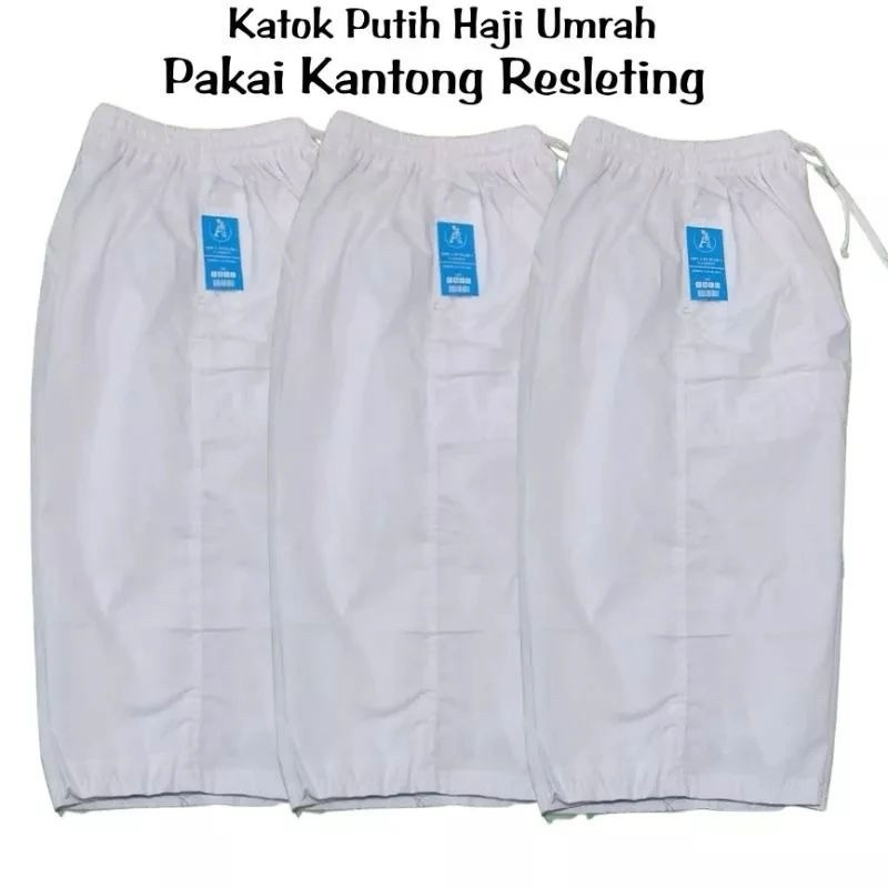 CELAN PUTIH DALEMAN SARUNG/GAMIS | CELANA 7/8 BAHAN KATUN | CELANA PRIA HAJI&UMROH