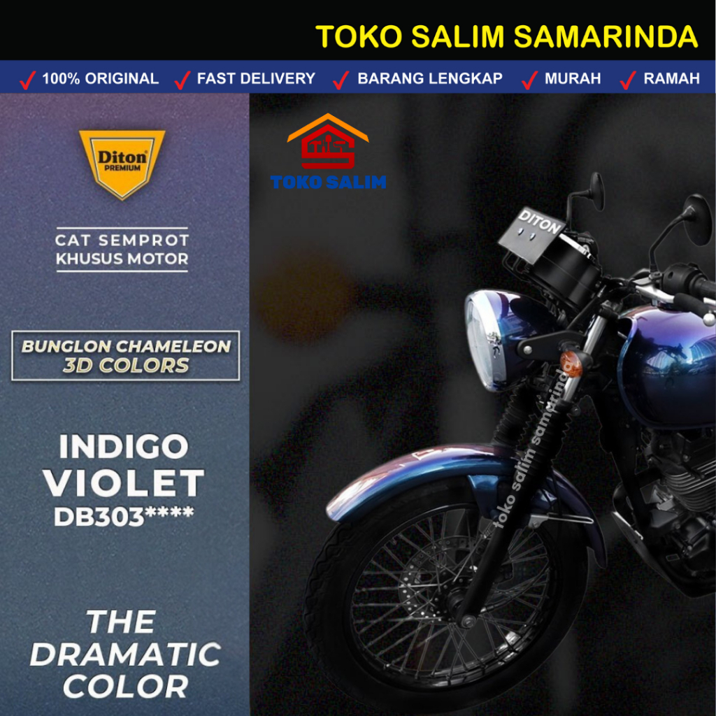 Cat Semprot Pilox Diton Premium Bunglon - Indigo Violet / DB303**** / 300ml