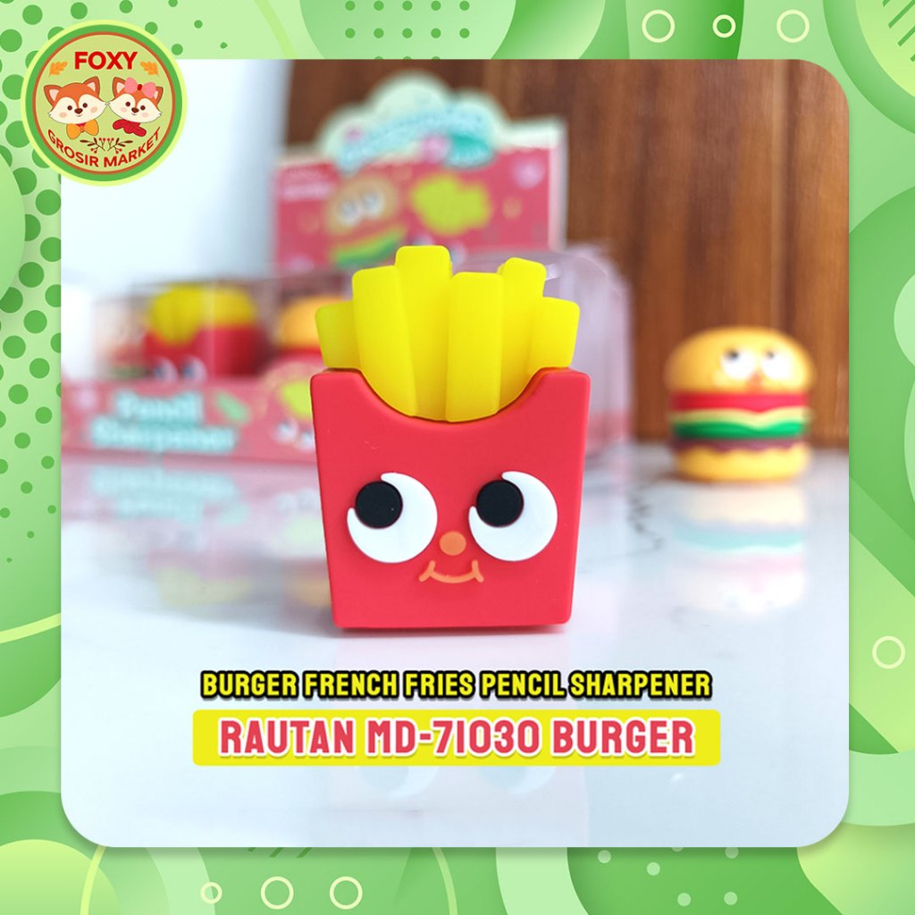 

Burger Rautan / Pencil Sharpener MD-71030 Burger French Fries / Rautan Pensil Kentang Goreng Fast Food WEIBO