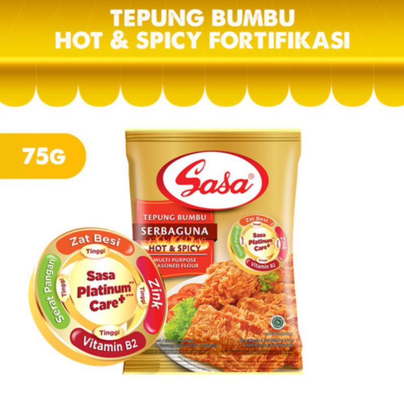 

Sasa Tepung Bumbu Serbaguna Hot & Spicy 75 Gram