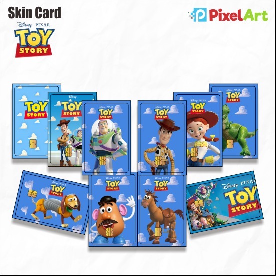 

STICKER CARD ATM STIKER KARTU ATM E-MONEY MOTIF TOY STORY WOODY BUZZ ANTI GORES ATM SKINCARD