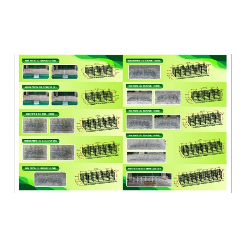 Kandang Batre Galvanis Ayam Petelur  Pintu 10 isi 10 Ekor Sekat Lengkap