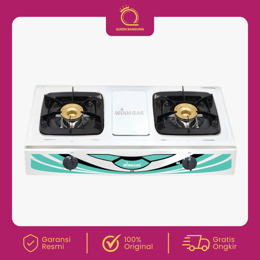 Winn Gas Kompor Gas 2 Tungku W-228 Kompor Gas Stainless