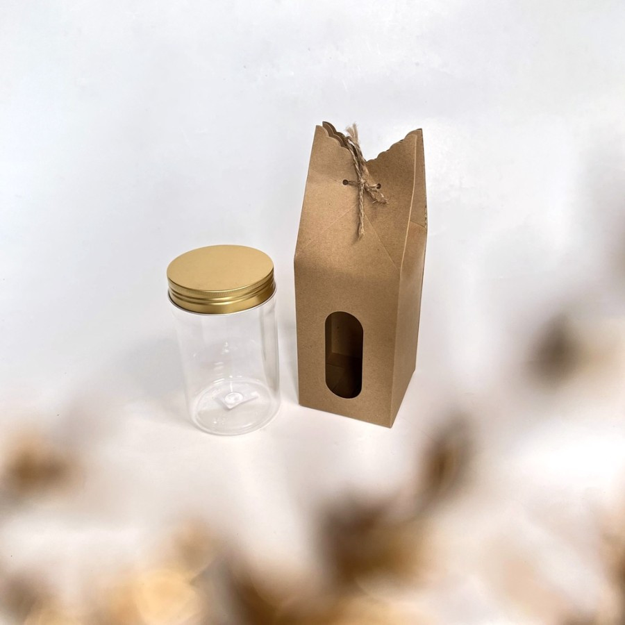 

(10 pcs) gable box jinjing dus hampers hadiah souvenir aksesoris toples jar ukuran 10x10x30cm