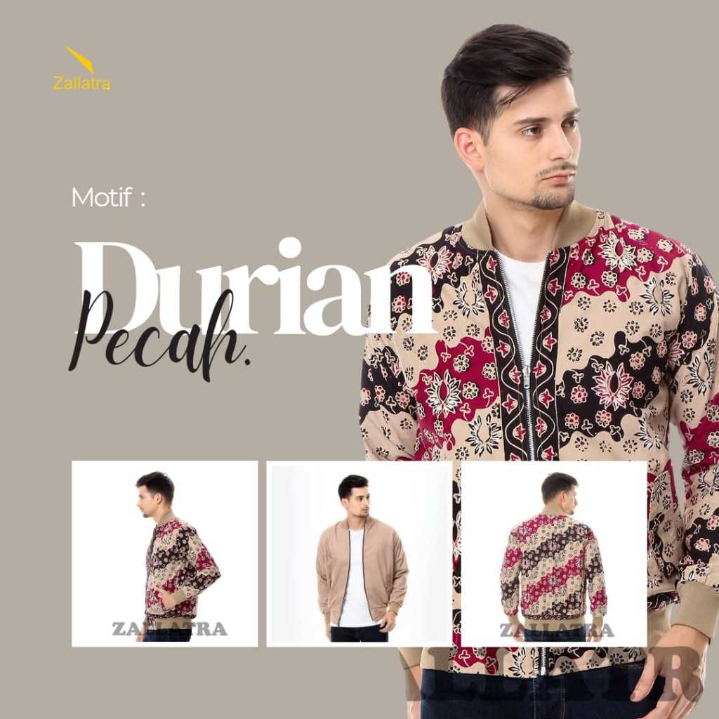 Jaket Batik Bomber Asli Jambi Berkualitas - Zallatra JP08