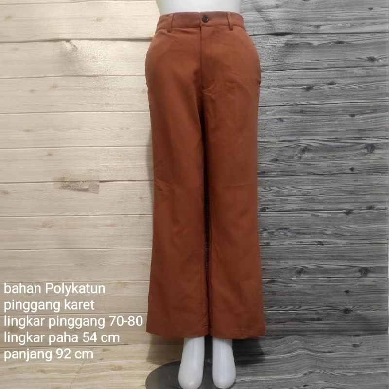 celana preloved kulot dark brown coklat caramel  Anown