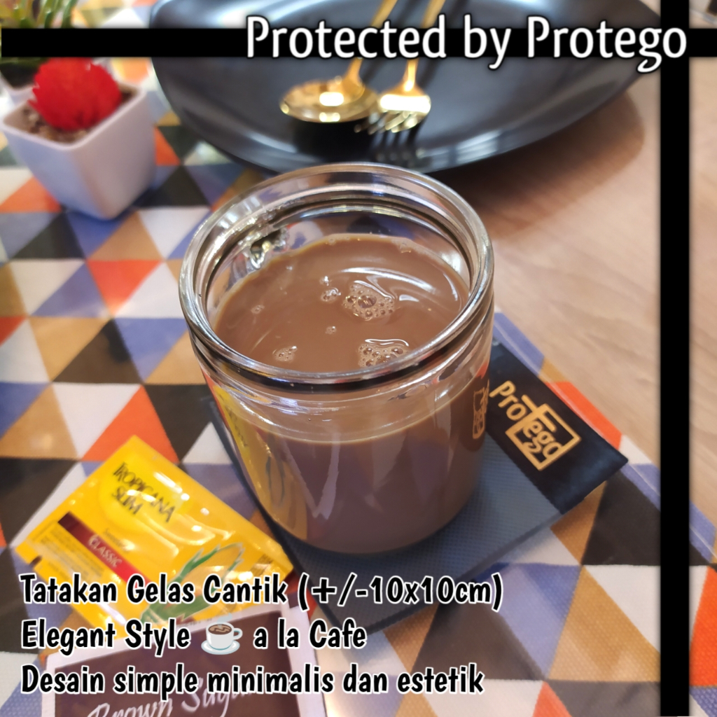 PROTEGO Tatakan Gelas Cantik a la  Cafe PROTEGO Alas Cangkir Estetik Polos Restoran Hotel Aesthetic 