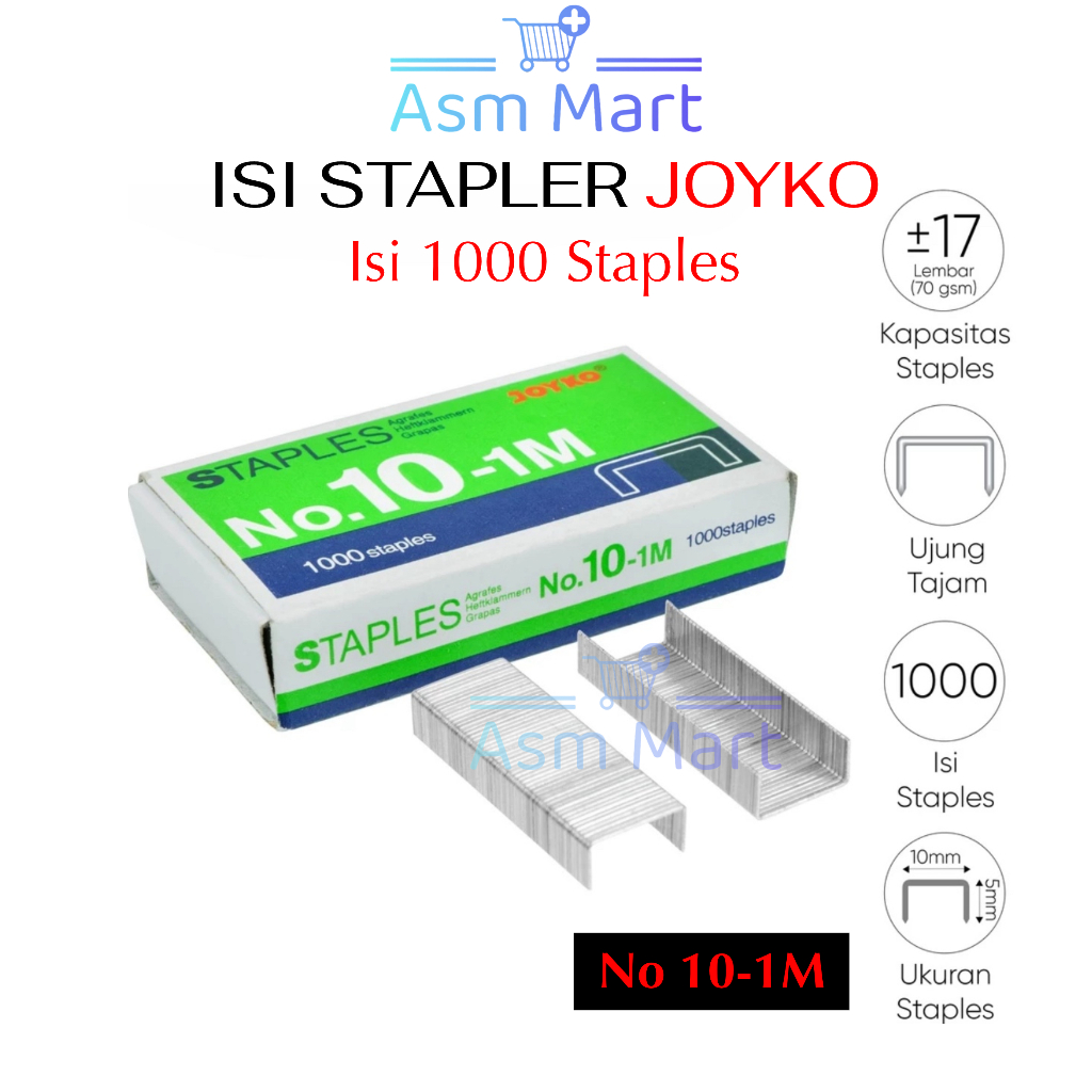 

ASM - ATK026 ISI STAPLER STAPLES JOYKO NO 10 / REFILL STAPLES JOYKO / ISI STAPLES / JOYKO REFILL STAPLER NO 10