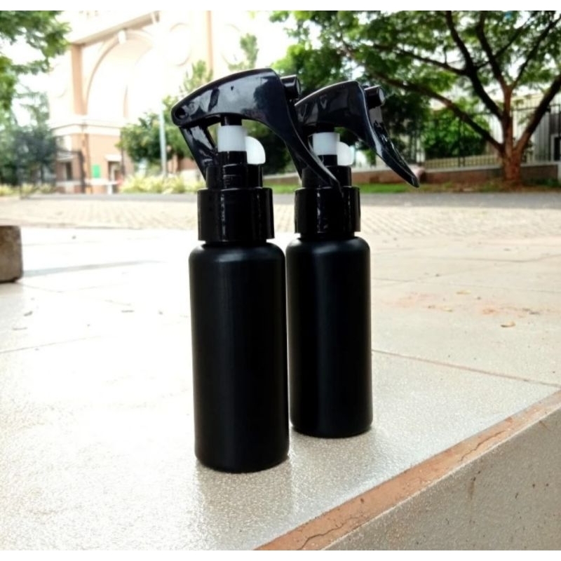 BOTOL SPRAY TRIGER 60ML HDPE HITAM / BOTOL HDPE 60ML HITAM TUTUP TRIGER SPRAY