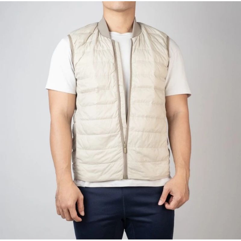 ROMPI PRIA BULU ANGSA TBJ NEARBY GOOSE DOWN LIGHTWEIGHT VEST OUTDOOR KHAKI