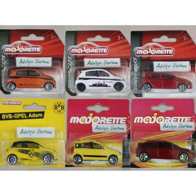 majorette street cars bvb opel adam star bvb 09 renault clio sport citroen c4 renault twin go fiat p