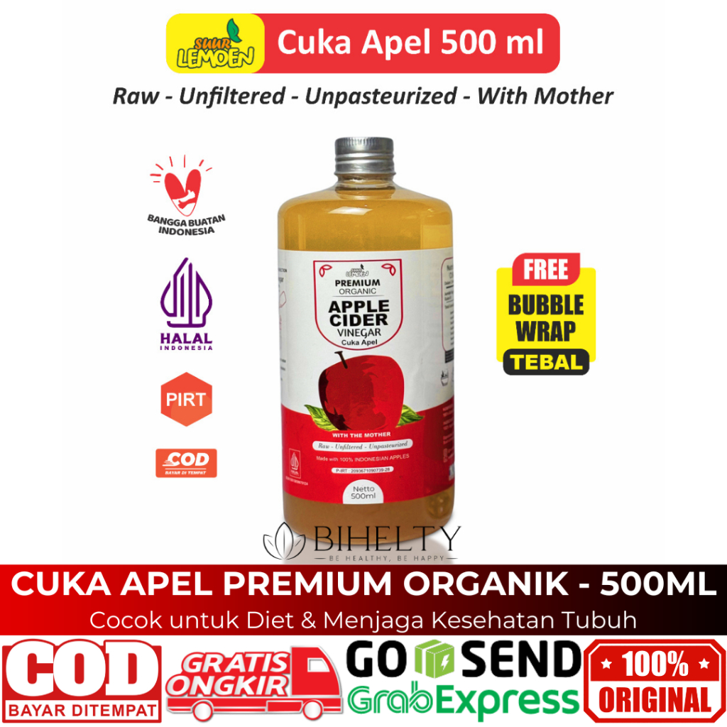 

Cuka Apel Cider Vinegar Original 250ml & 500ml untuk Diet Detoks Penurun Berat Badan Jaga Kesehatan