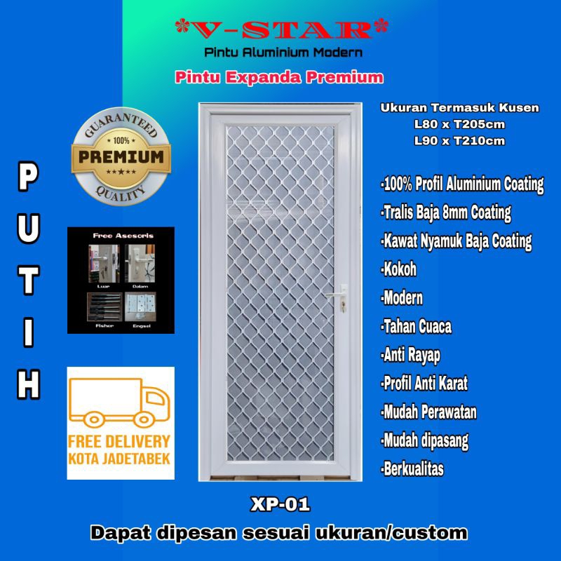 Pintu Tralis Anti Nyamuk Aluminium Premium XP01